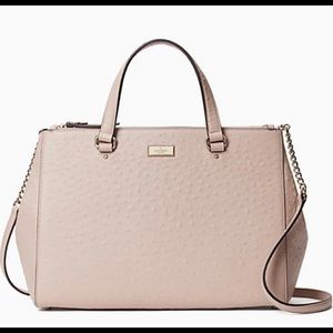 Kate Spade Bristol Drive Loden Ostrich Leather Satchel - Warm Vellum Pink